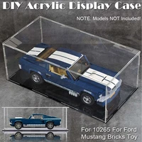 diy acrylic display case self install clear cube display box dustproof showcase for lego 10265 for ford mustang bricks toy
