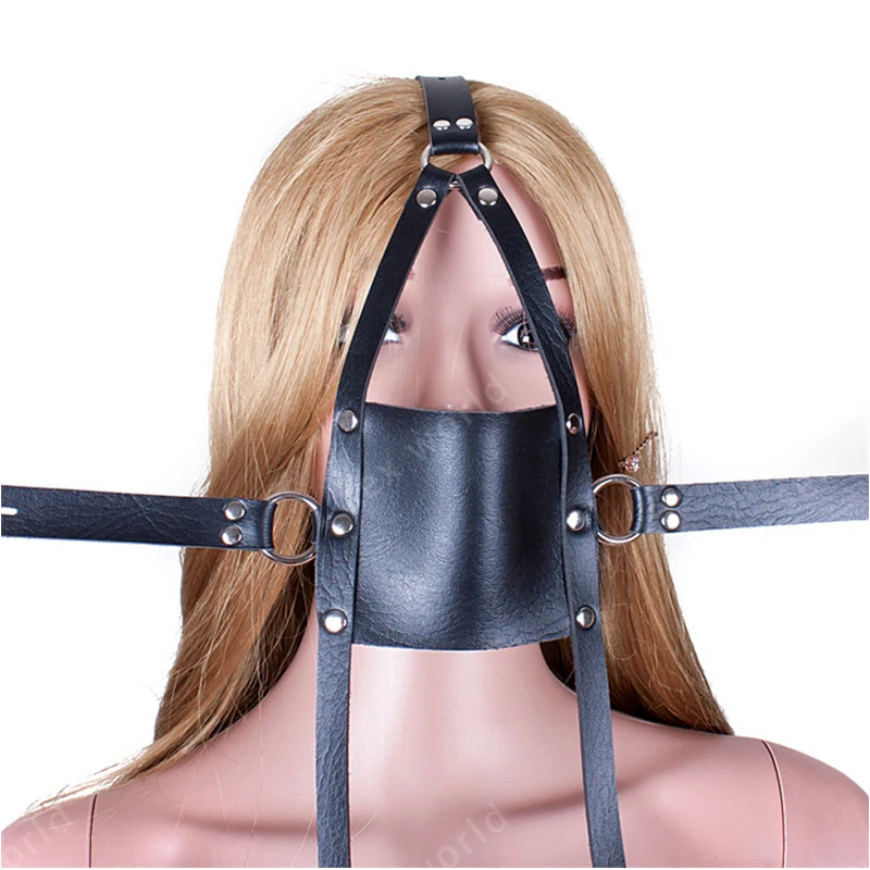 Женская маска-кляп с защитой от срыва Полный головной ремень бандаж для рта