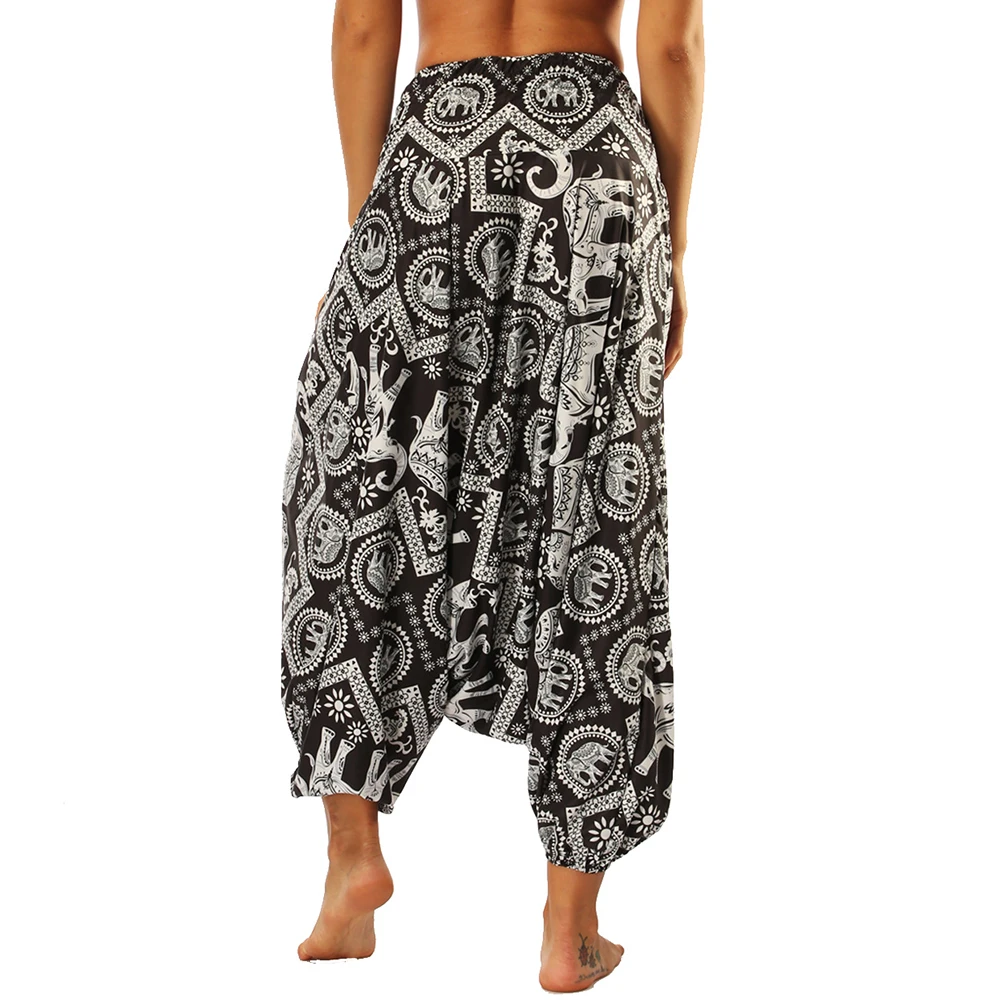 Шаровары для йоги женские Мешковатые брюки с высокой талией в стиле хиппи бохо