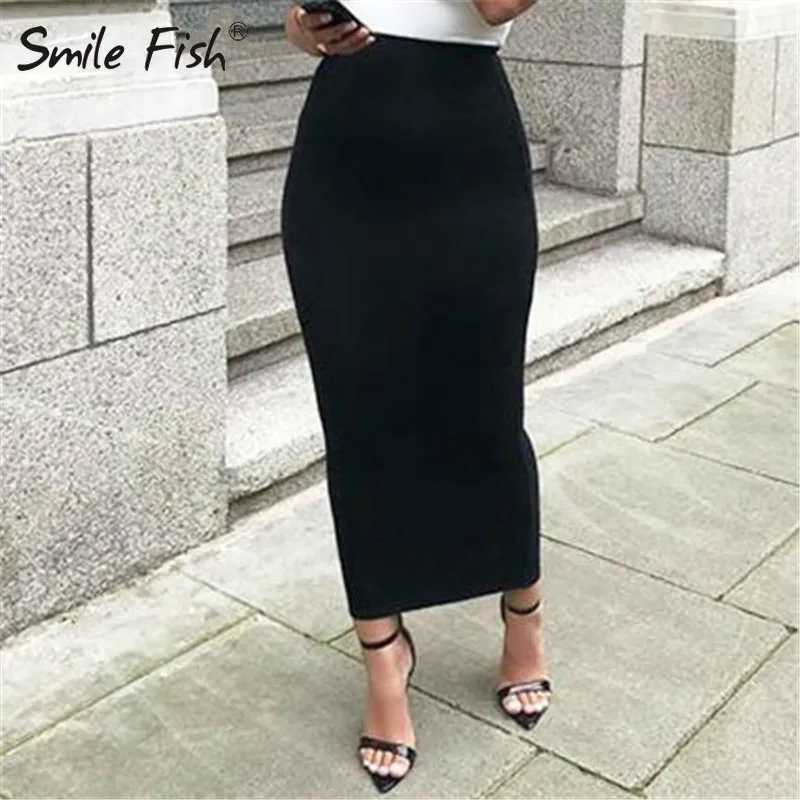 

High Waist Midi Pencil Woman Skirts Sexy Bodycon Slim Skinny Brown Black Street Party Nitgt Club Long Skirt Elastic Skirts G2310