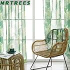 Полупрозрачные шторы MRTREEES, тюлевые шторы с зелеными листьями для гостиной, спальни, гостиницы, оконные шторы, занавески для дверей