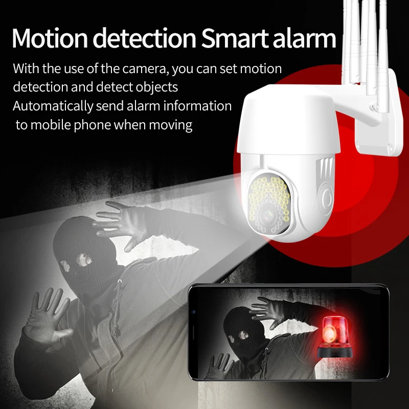 

1080P HD IP Wireless PTZ CCTV Outdoor Camera WiFi Security IPX66 Waterproof IR Night 2-Way Audio Pet night vision Monitor