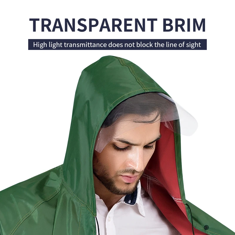 Дождевик с капюшоном для взрослых длинный мужчин женщин водонепроницаемый | Дом