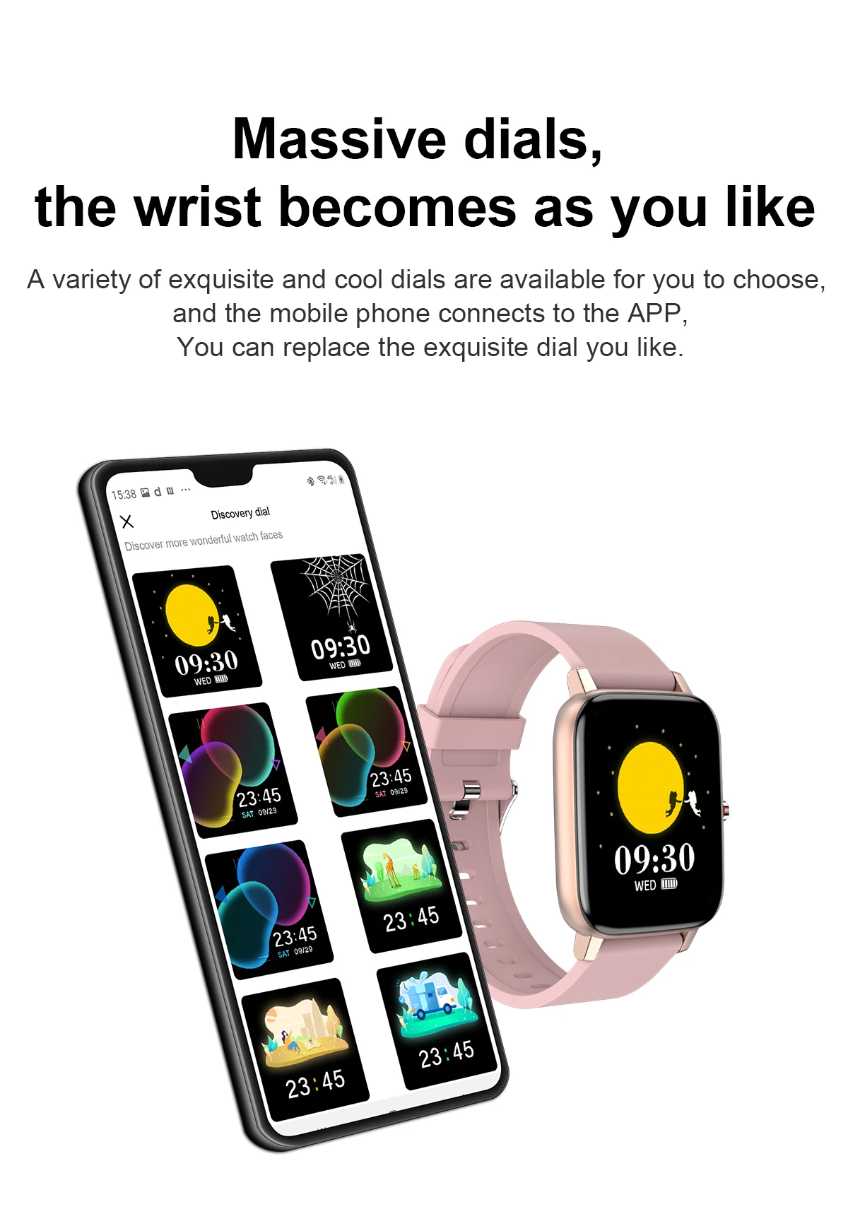 

Multi Sport Mode Man Partner Smart Watch Bracelet Woman Waterproof Heart Rate Weather Massive Dials Smartwatch for Andriod iOS