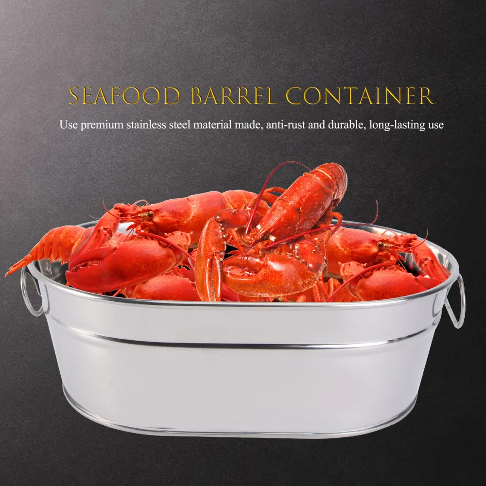 

1PC Sturdy Seafood Container Hotel Restaurant Creative Tableware (Silver)