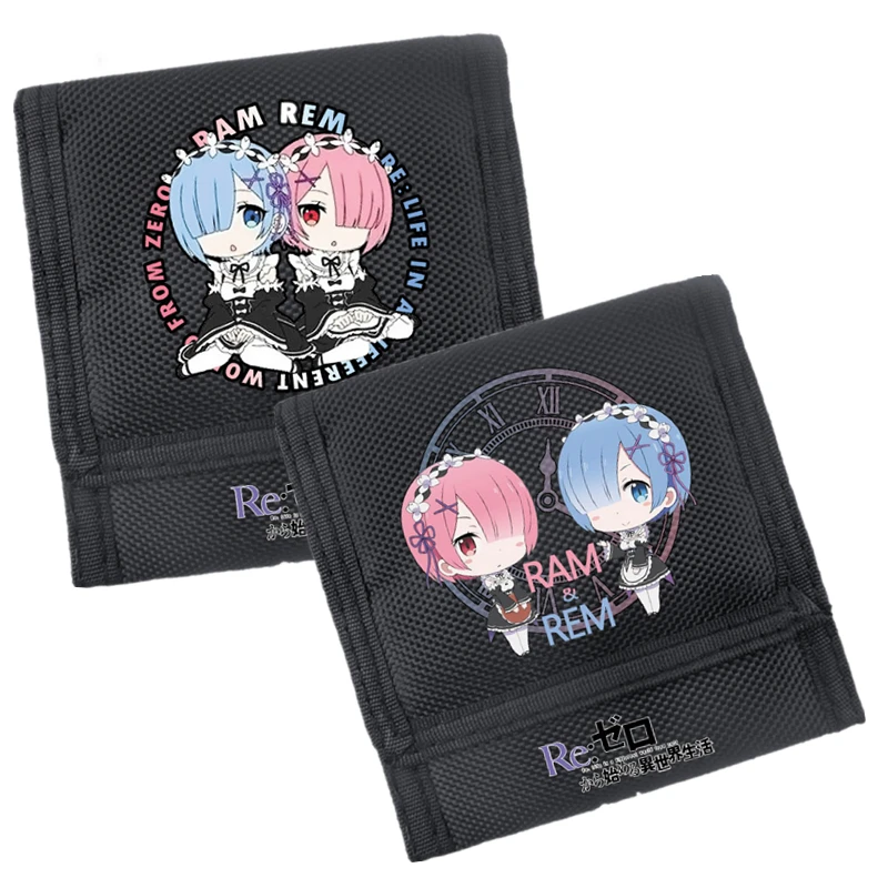 Аниме Re:Life in a different world от zero RAM REM Kawaii 900D холст женский короткий кошелек мужской для