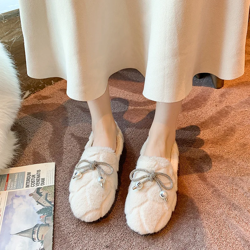

Moccasin Shoes Bow-Knot 2020 Fashion Women's Casual Female Sneakers Flats Loafers Fur Round Toe Slip-on Moccasins Butterfly