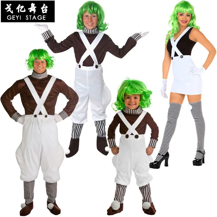 

COS chocolate villain movie character Charlie and chocolate factory stage performance costume chocolate bean workers