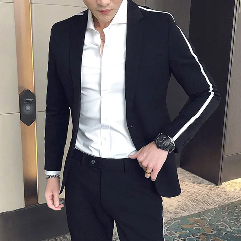 

Latest Coat Pant Designs Men's Suit Black Attire for Mens Wedding Groom Tuxedo Costume Homme Mariage Prom Terno Masculino 2Piece