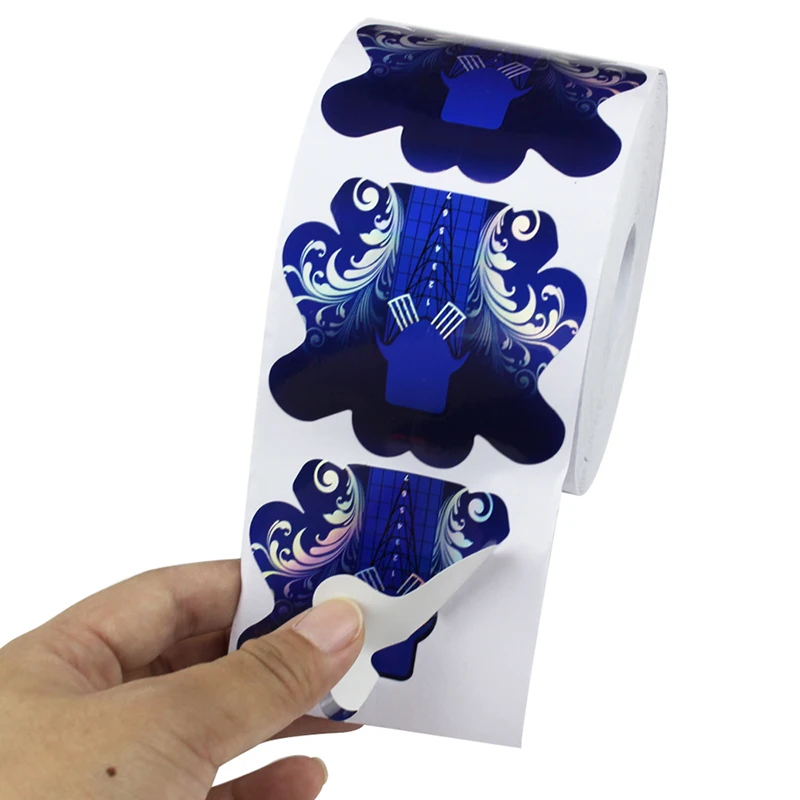 Маникюрные накладки Finger Angel 50/100/500 шт. цветные синие наклейки в форме бабочки для