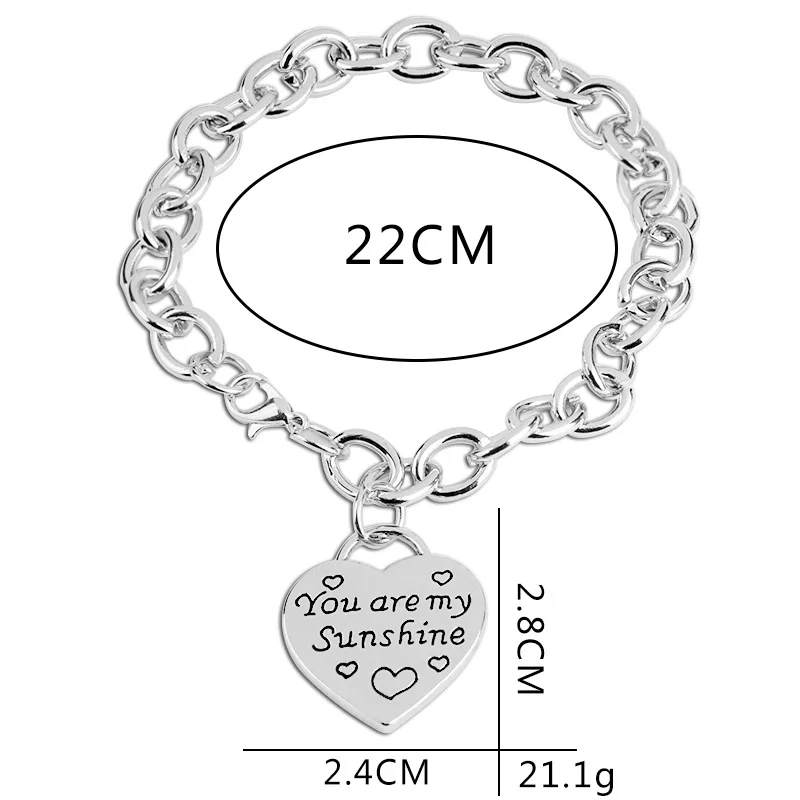 Европейский и американский минимализм крутой браслет love lettering You Are MY Sun Shine