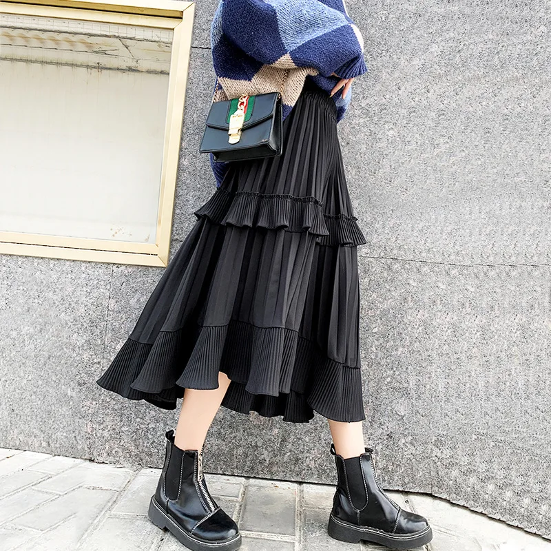 Meyooe женские юбки весна лето Асимметричная гофрированная Коктейльная