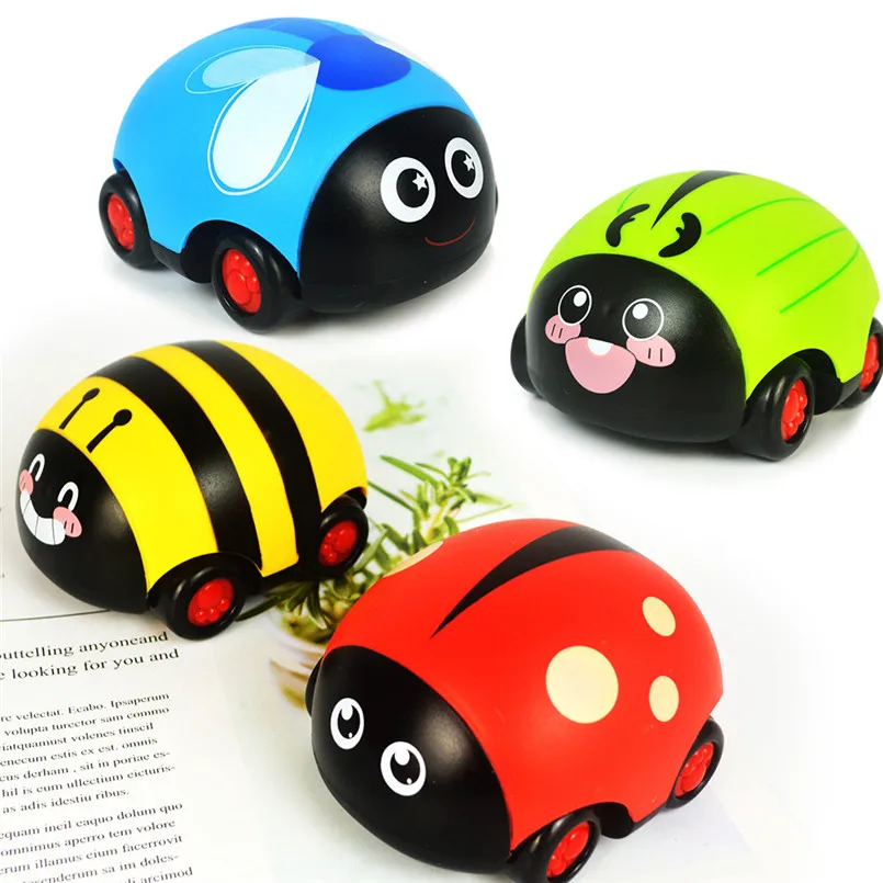 4 шт./компл. мультяшная инерционная тележка для насекомых тянущаяся машинка