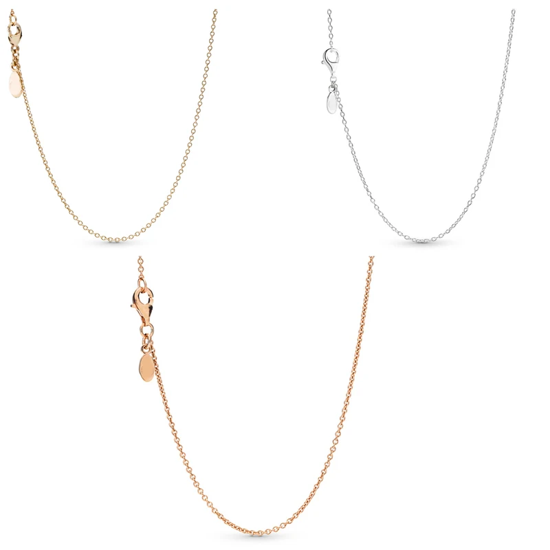 

925 Sterling Silver Pan Necklace Signature Anchor Chain Link Necklace For Women Wedding Party Gift Fashion Jewelry