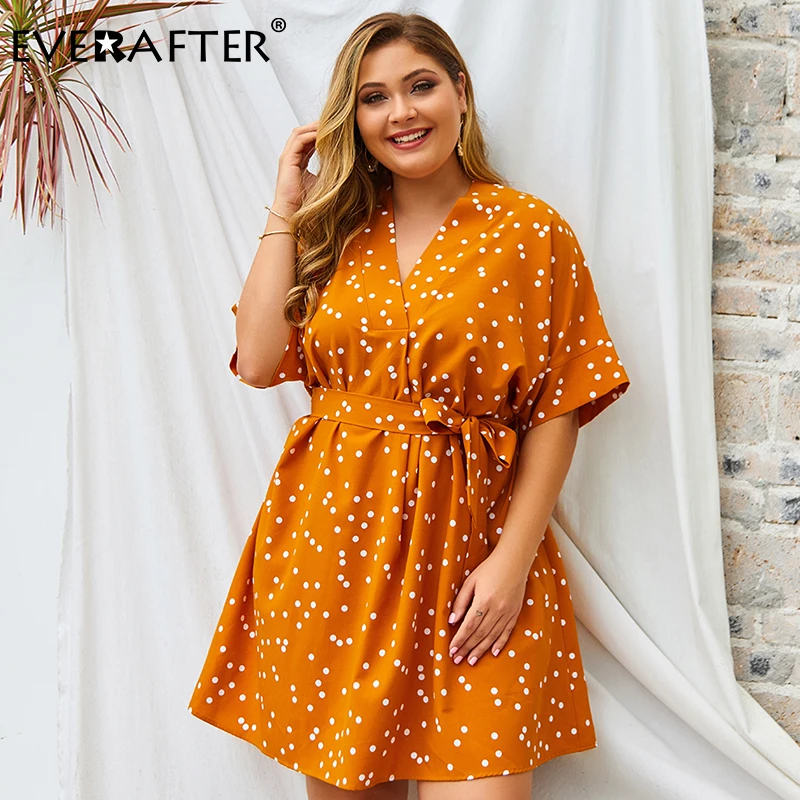 Платье женское в горошек EVERAFTER элегантный сарафан средней длины с V-образным