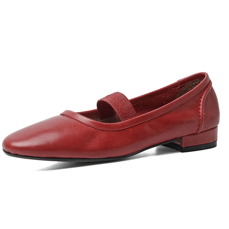 

French retro ballet women shoes Full Leather Cowhide Fashion Ladies Mary Jane Shoes College style Loafers Zapatillas mujer