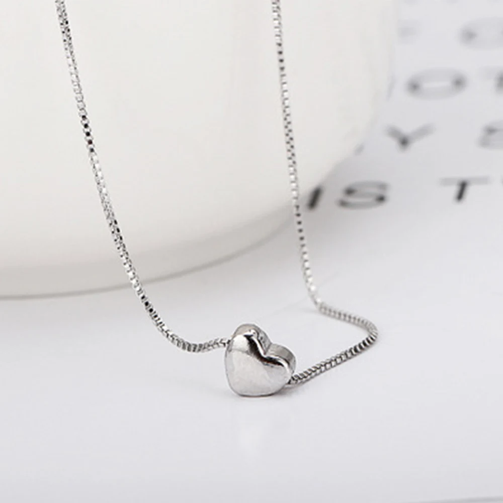 Новое поступление 925 пробы серебряные ожерелья с сердечком для женщин свадебные