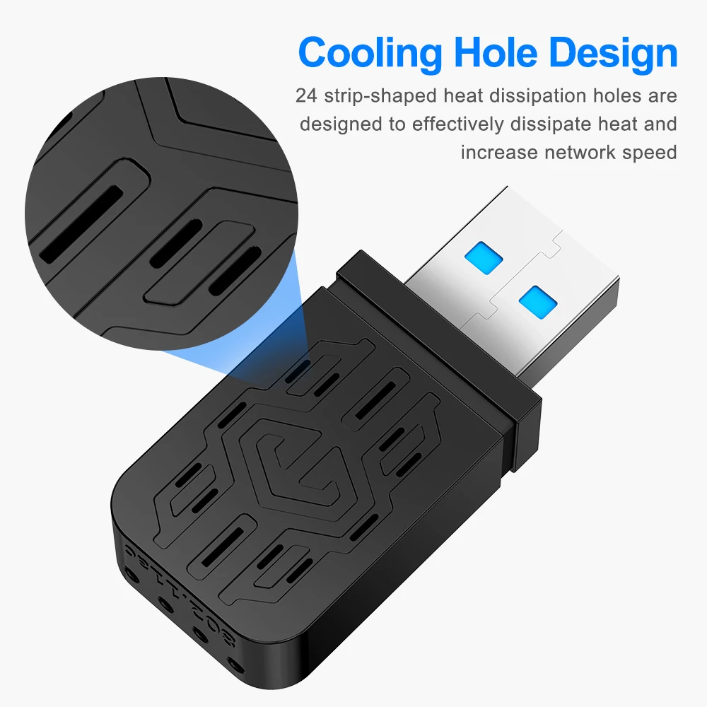 Rocketek 1200 Мбит/с двухдиапазонный беспроводной Lan USB WiFi адаптер Wi Fi Ethernet антенна ключ