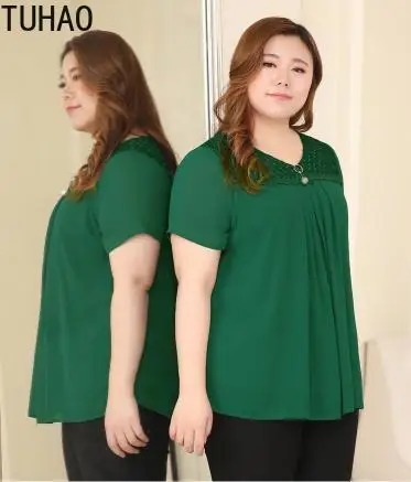 TUHAO более Размеры шифоновая повседневные кофточки рубашки 10XL 8XL 6XL размера плюс