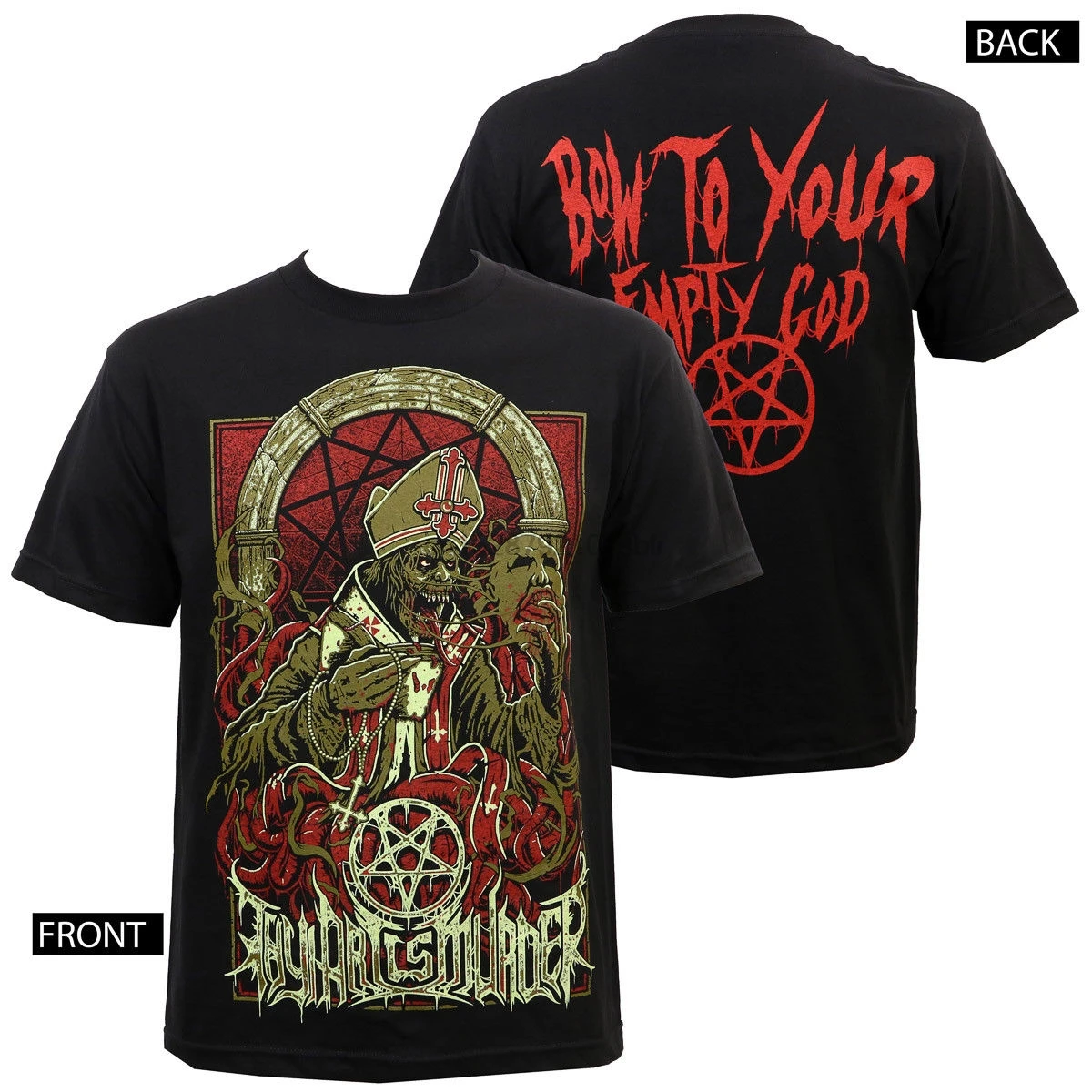 

Authentic Thy Art Is Murder Band Evil Pope T-Shirt S M L Xl 2Xl 3Xl Newloose Black Men T Shirts Homme Tees