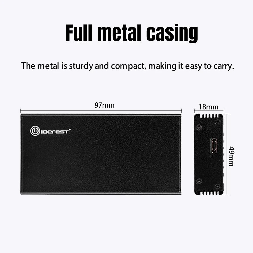 M2 SSD Case NVME SSD Enclosure M.2 to USB 3.1 Type C External Hard Drive Case for NVME PCIE M Key SSD Hard Disk Case JMS583 Chip