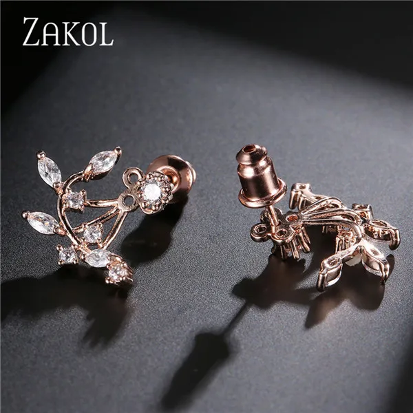 Модные циркониевые женские ювелирные изделия ZAKOL изысканный белый цвет Цирконий