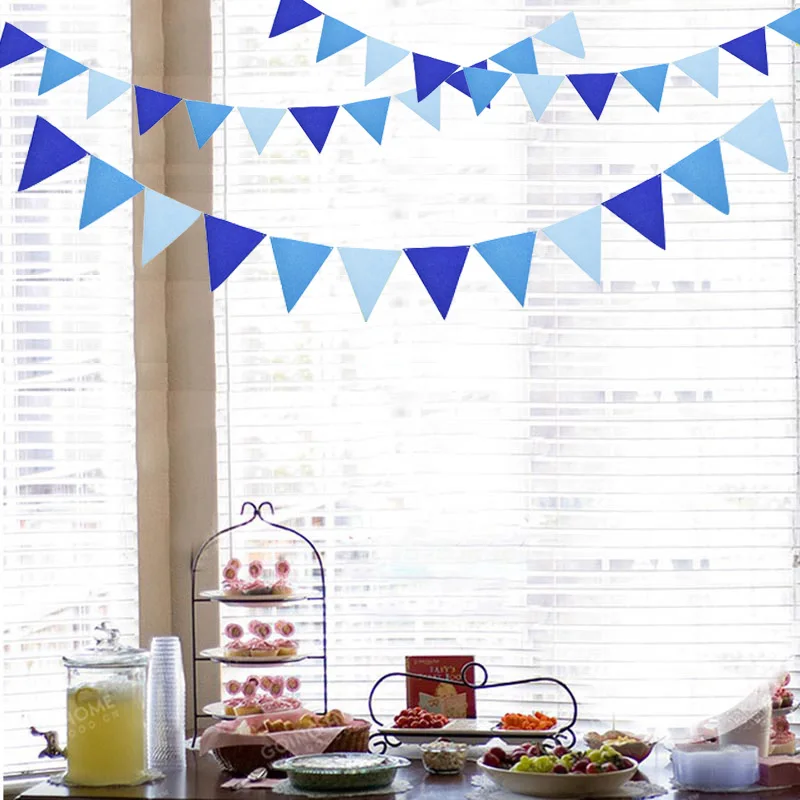 Новинка 4 м 12 флагов синие гирлянды вымпелы флажки баннер на свадьбу Рождество