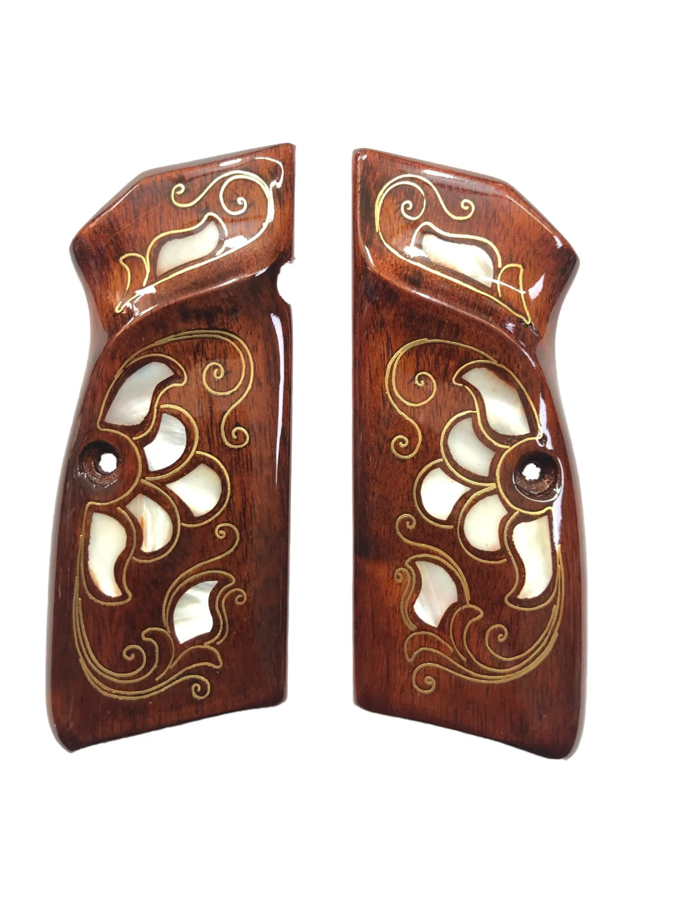 

Belgium Browning Hp 14 Compatible Special Series Laser Cutting Pearl Inlaid Wooden Grip Mod38