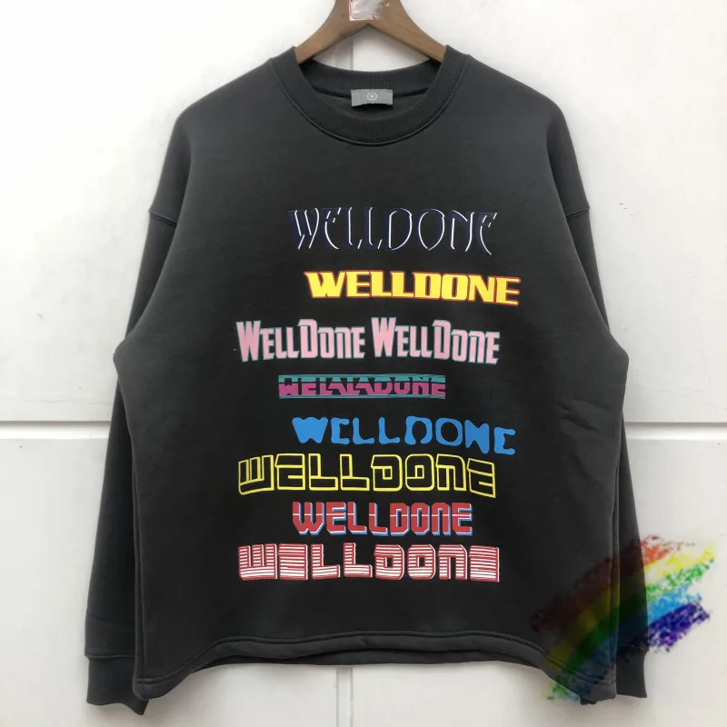 

2021fw WE11DONE Sweatshirts Crewneck Men Women 1:1 Top-Quality Cotton Welldone Pullover