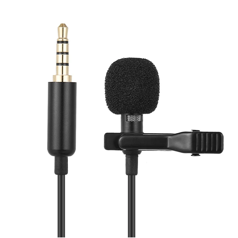

1.45m 3.5mm Mini Portable Microphone Condenser Clip-on Lapel Lavalier Mic Wired Mikrofo/Microfon Universal for Phone for Laptop