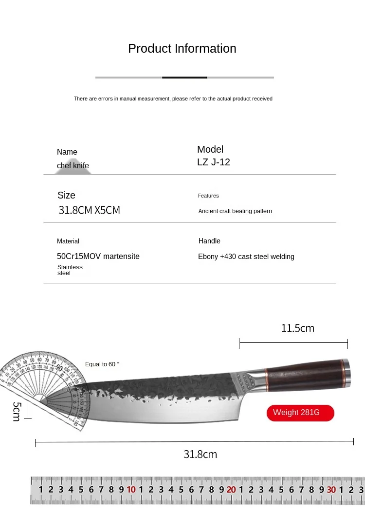 

Chef Knife Kitchen Knife Cooking Knife Meat Cutting Fish Outdoor Hunting Knife