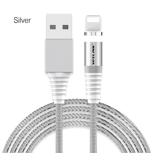 VOXLINK светодиодный магнитный usb-кабель для iPhone Xs Max 8 7 6 и кабель USB type C и кабель Micro usb для samsung Xiaomi huawei htc USB C - Цвет: Silver for APPLE