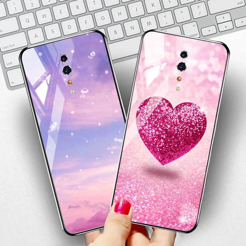 Закаленное Стекло чехол для Oppo Рено Z 2Z s силиконовые чехлы Realme 5 Pro Q XT X F9 F11 A9 2020 A11X