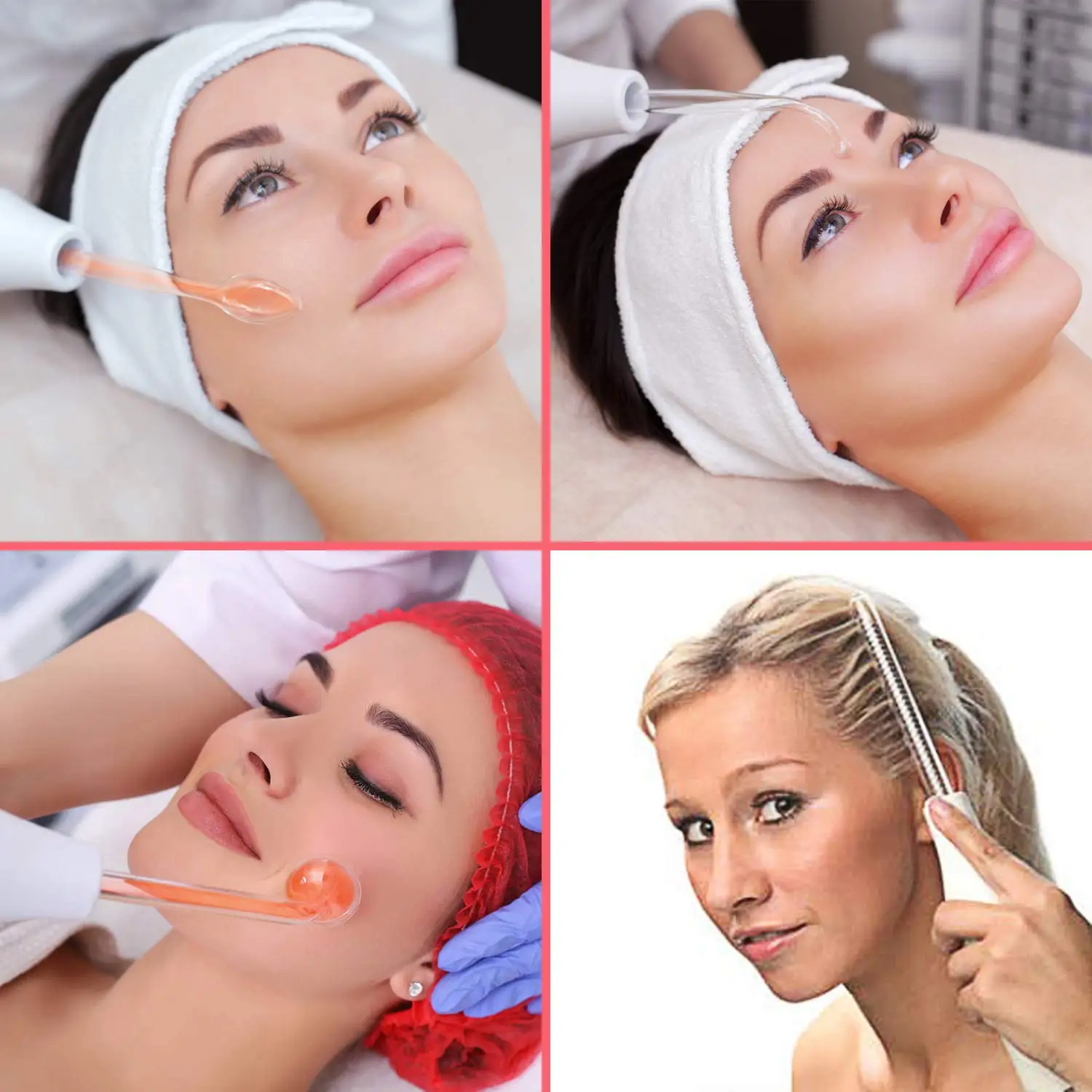

High Frequency Facial Machine Electrotherapy Wand Glass Argon Neon Nozzle 4 In 1 Darsonval Machine Acne Skin Care Spa