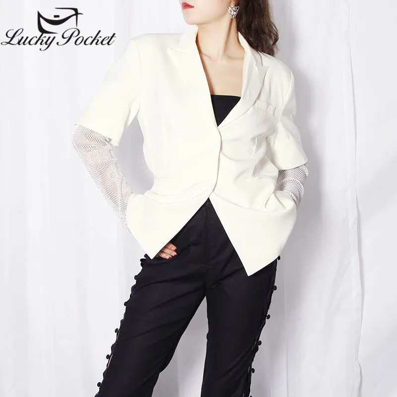 Пиджак женский однотонный со скрытым рядом пуговиц на весну/лето|Женские