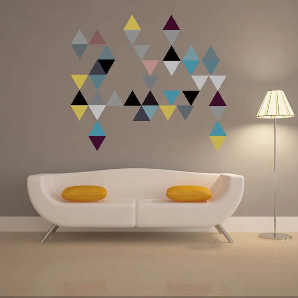 45 шт цветные треугольные настенные наклейки для детей Детская комната постер