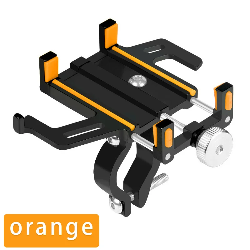 Orange Алюминиевый держатель для телефона на велосипед, мотоцикл, для смартфона, регулируемая поддержка, gps, велосипед, MTB, руль, подставка для телефона, кронштейн - Цвет: Orange