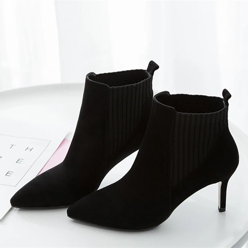 2019 г. сетчатые красные женские осенне-зимние шерстяные ботинки на высоком