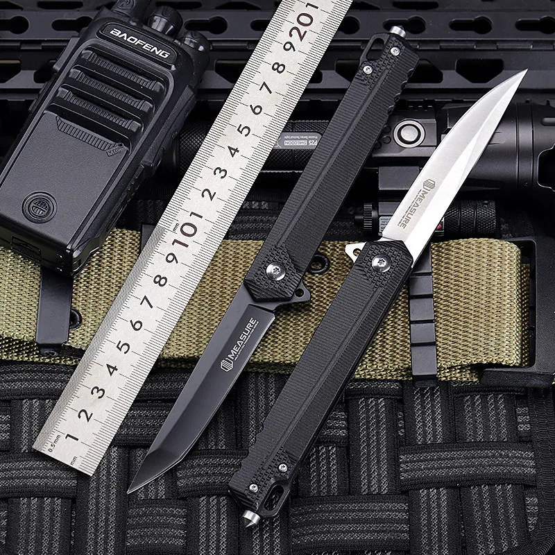 

D2 Folding Knife 22CM Outdoor Army Knife Field Survival Multi-function Hunting Knife Short Knife Portable Self-defense Knifes