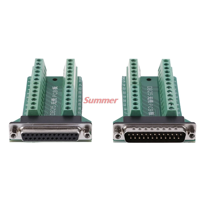 Практичный DB25 D-SUB женский 25Pin Plug Breakout печатной платы 2 ряда терминалы инструменты