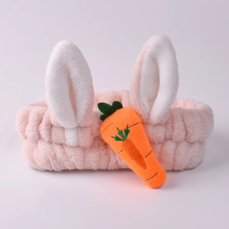 

1PCS Cute Carrot Hair Holder Hairbands Fleece Bow Animal Ears Headband For Women Girls Turban Fashion Hair Accessories