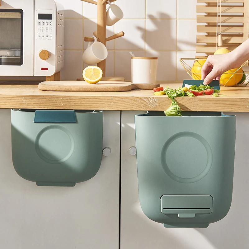 13 л складной контейнер для мусора кухонный шкаф дверь настенный хранения в