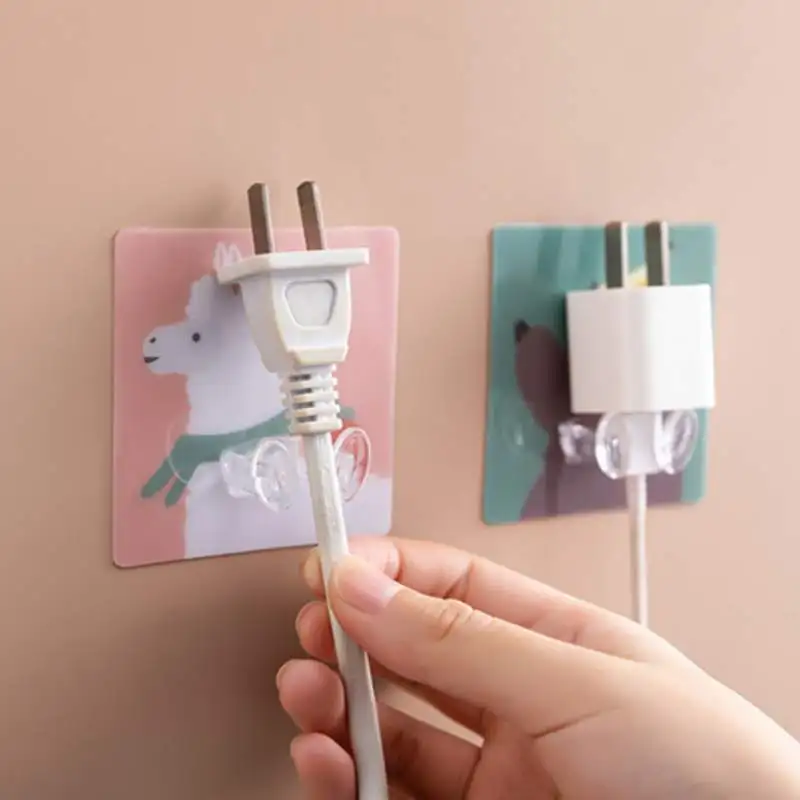 Прозрачная настенная клейкая вилка держатель для розетки крючок домашнего