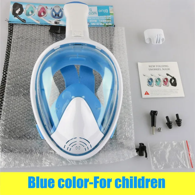 Blue for Children Полнолицевая маска для дайвинга, противотуманная маска для подводного плавания, Подводная маска для подводного плавания, оборудование для дайвинга, складная маска для плавания, очки - Цвет: Blue for Children