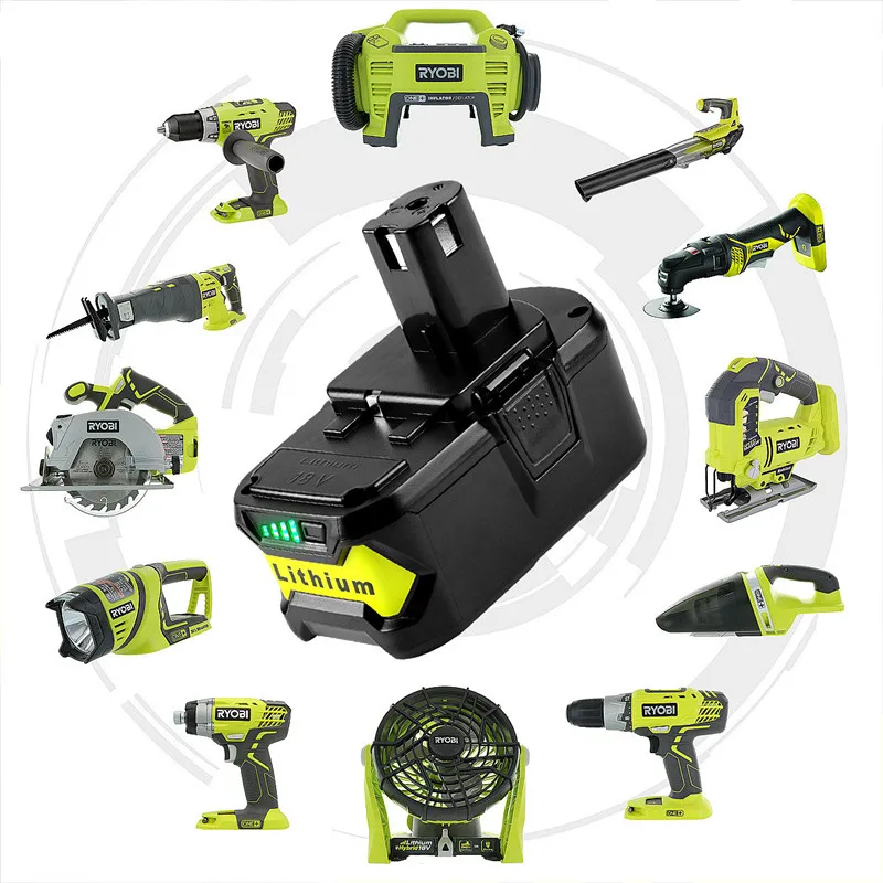 Литий ионная аккумуляторная батарея для Ryobi ONE + 18 в 6000 Ач мАч|Перезаряжаемые