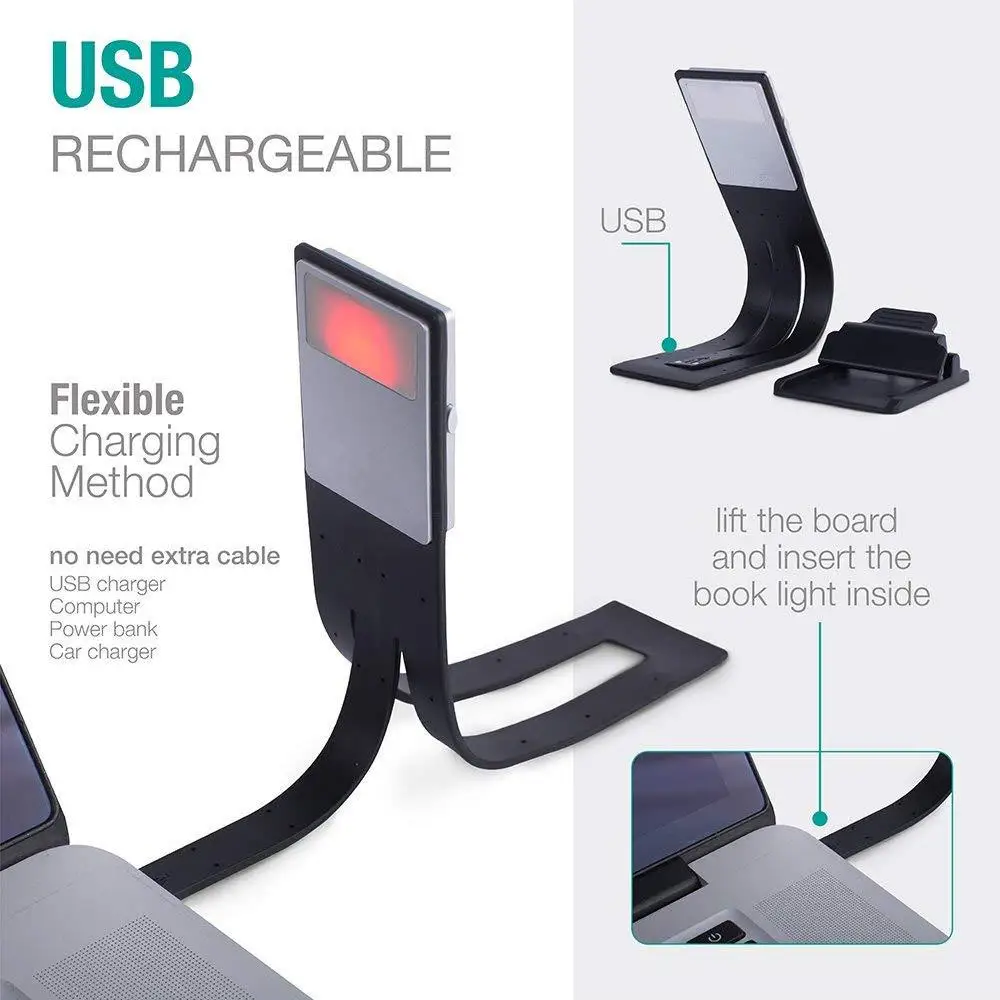 Теплый светодиодный светильник для чтения книг лампа зарядки через usb 3 уровня
