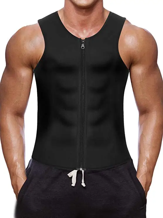 

Mens Body Shaper Hot Sweat Workout Tank Top for Men Women Slimming Waist Corset Neoprene Vest for Weight Loss Tummy Fat Burner