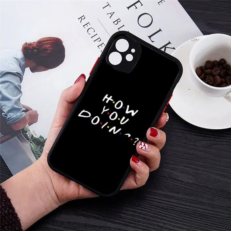 

Hot sale Friends Together Phone Case black matte transparent For iPhone 7 8 x xs xr 11 12 pro plus mini max Clear Funda