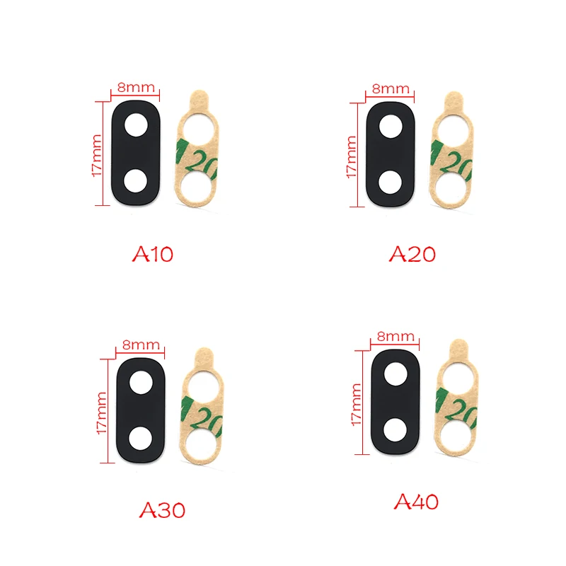 2 шт./партия, запасная Стеклянная часть объектива задней камеры samsung Galaxy A10 A20 A30 A40 A50 A60 A70 с клейкой наклейкой