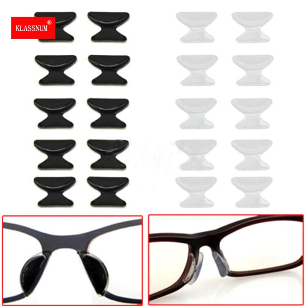 

Hot Sale 5 Pairs Comfortable Eyeglass Sunglass Glasses Spectacles Anti-Slip Silicone Stick On Nose Pad Eyewear Accessories Parts